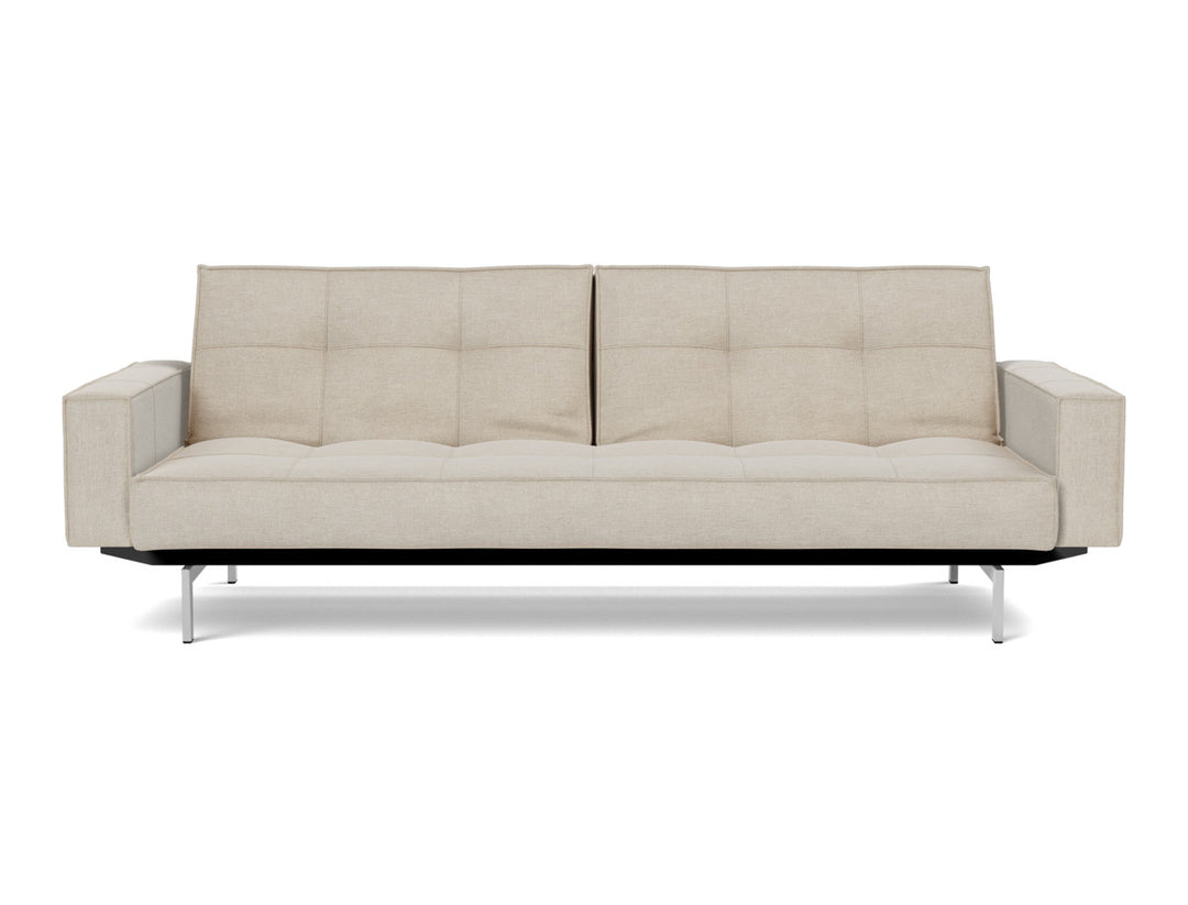 Canapea extensibila cu brate Splitback Chrome, tesatura la alegere #material_586-phobos-latte
