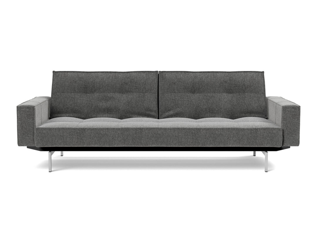 Canapea extensibila cu brate Splitback Chrome, tesatura la alegere #material_563-twist-charcoal