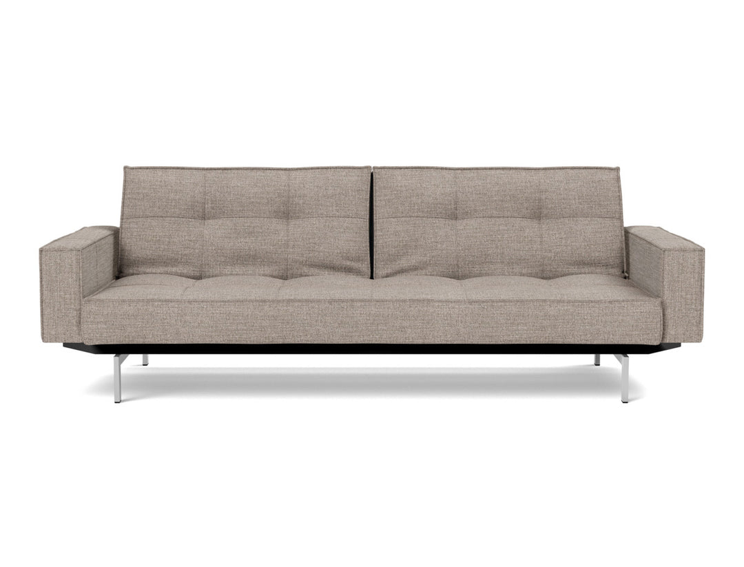 Canapea extensibila cu brate Splitback Chrome, tesatura la alegere #material_472-yuveno-warm-grey
