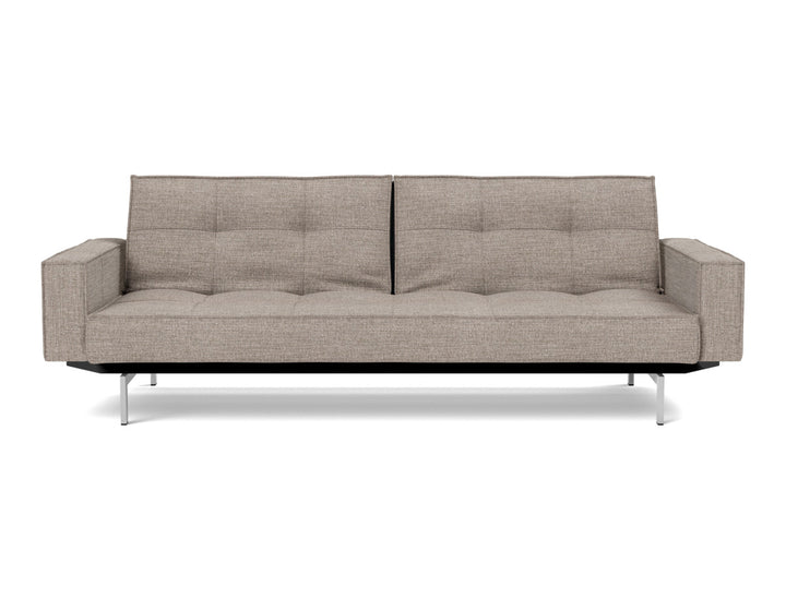 Canapea extensibila cu brate Splitback Chrome, tesatura la alegere #material_472-yuveno-warm-grey