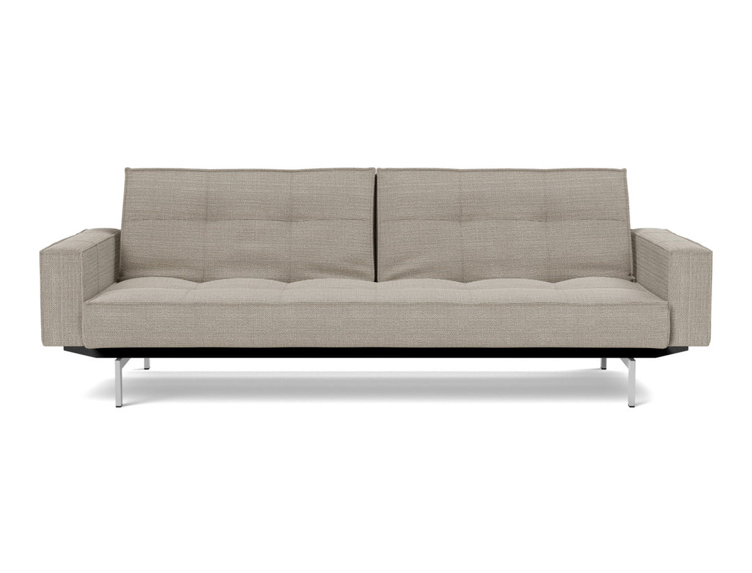 Canapea extensibila cu brate Splitback Chrome, tesatura la alegere #material_579-kenya-gravel