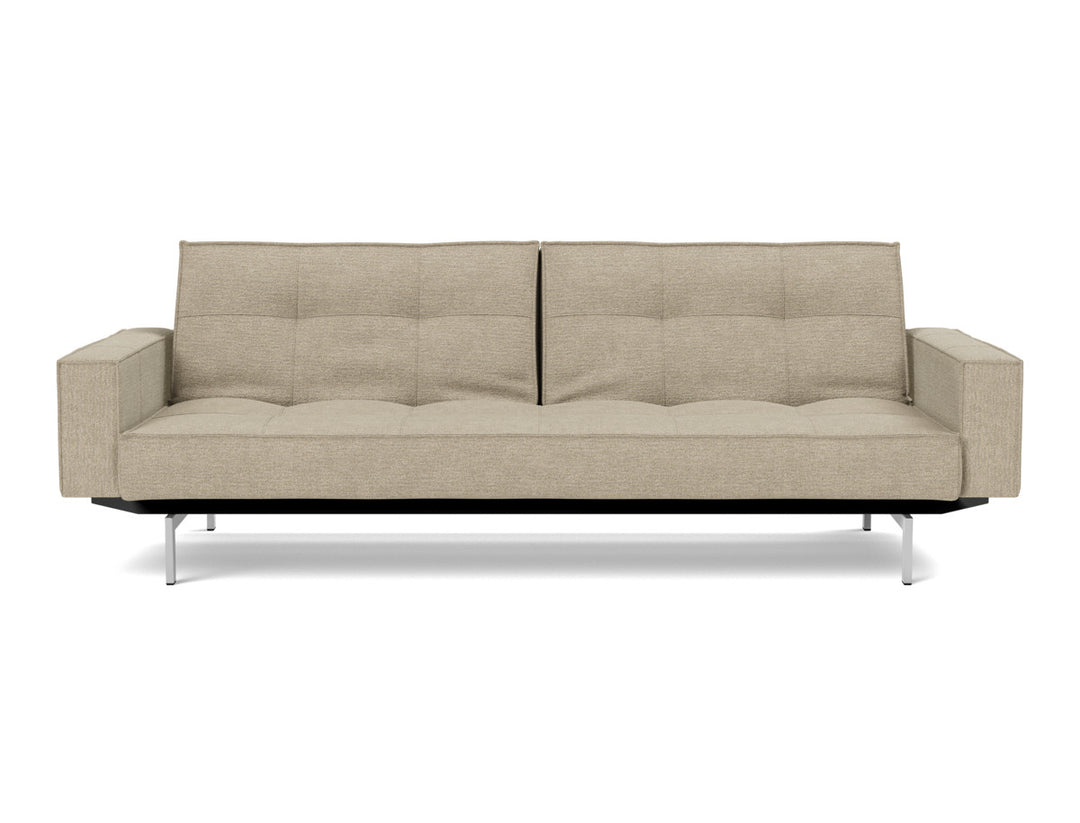 Canapea extensibila cu brate Splitback Chrome, tesatura la alegere #material_356-taura-sand