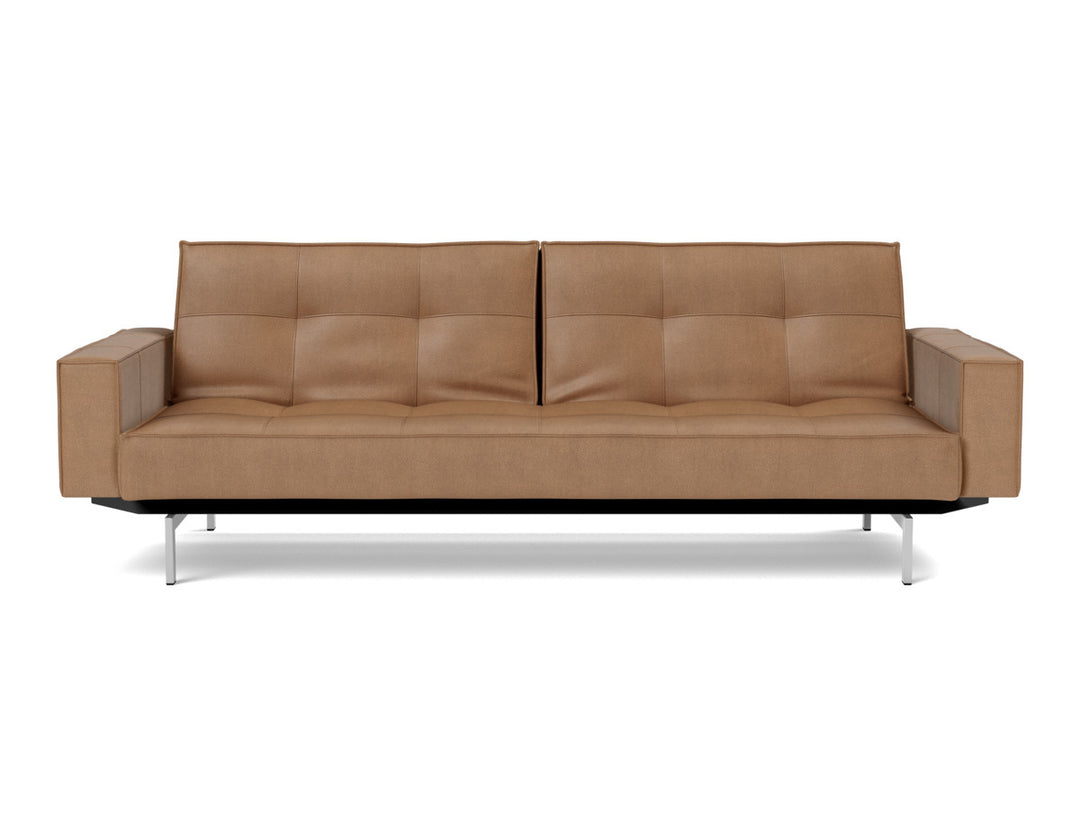 Canapea extensibila cu brate Splitback Chrome, tesatura la alegere #material_551-faunal-brown
