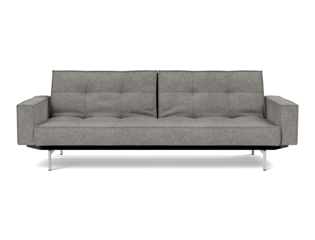 Canapea extensibila cu brate Splitback Chrome, tesatura la alegere #material_282-avella-warm-grey
