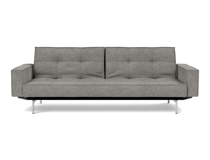 Canapea extensibila cu brate Splitback Chrome, tesatura la alegere #material_282-avella-warm-grey