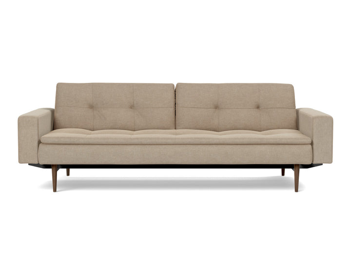 Canapea extensibila cu brate Dublexo Styletto Dark Wood 115x210cm, tesatura la alegere #material_587-phobos-mocha