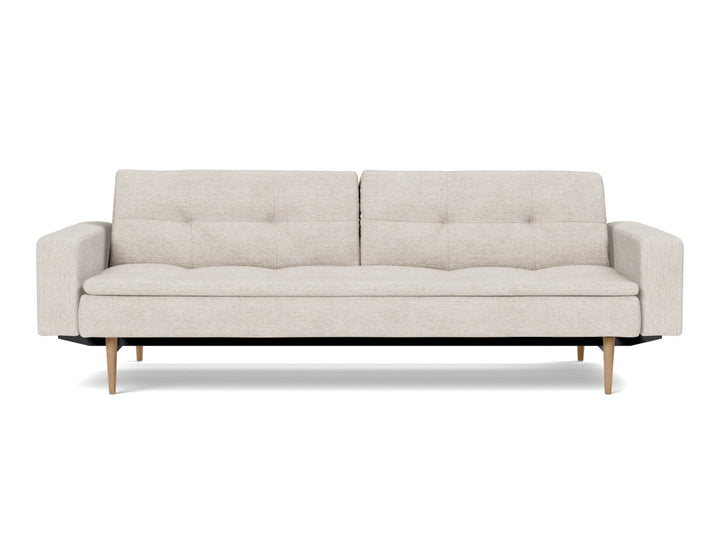 Canapea extensibila cu brate Dublexo Styletto Light Wood 115x210cm, tesatura la alegere #material_470-yuveno-natural