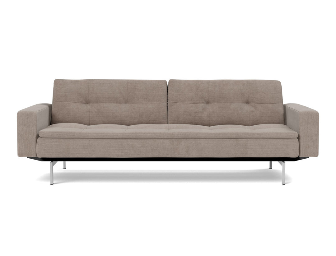 Canapea extensibila cu brate Dublexo Chrome 115x210cm, tesatura la alegere #material_318-cordufine-beige