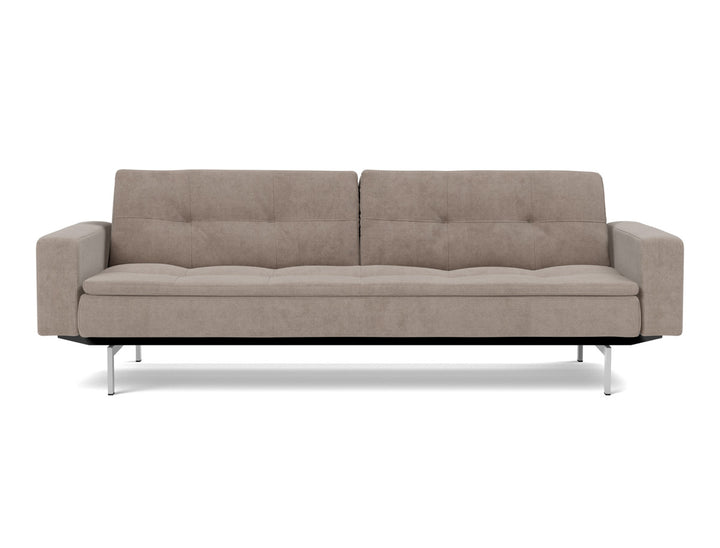 Canapea extensibila cu brate Dublexo Chrome 115x210cm, tesatura la alegere #material_318-cordufine-beige
