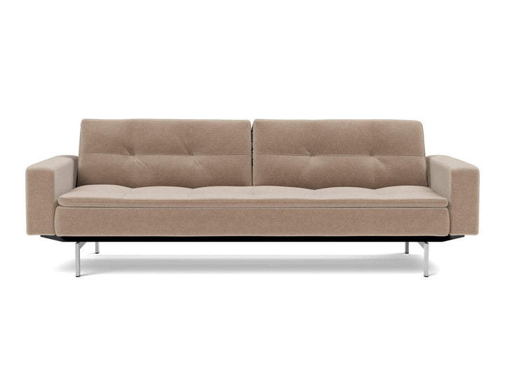 Canapea extensibila cu brate Dublexo Chrome 115x210cm, tesatura la alegere #material_417-esina-mocha