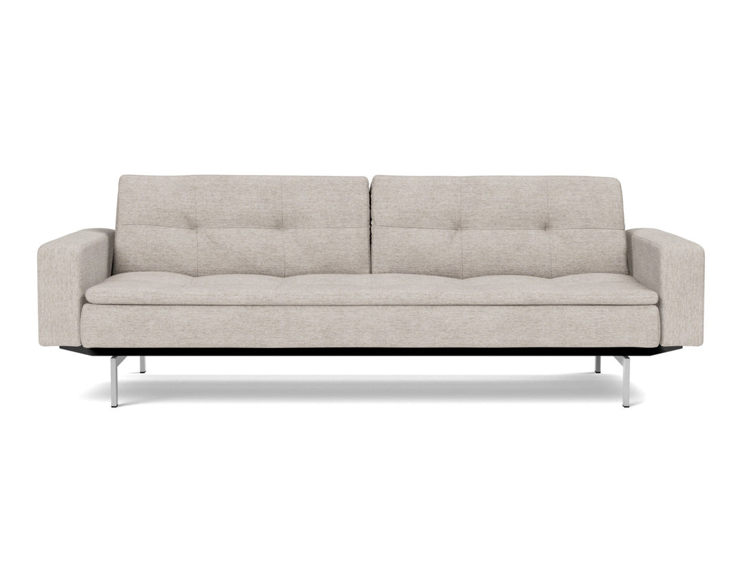 Canapea extensibila cu brate Dublexo Chrome 115x210cm, tesatura la alegere #material_471-yuveno-sand