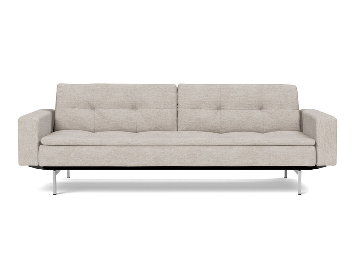 Canapea extensibila cu brate Dublexo Chrome 115x210cm, tesatura la alegere #material_471-yuveno-sand