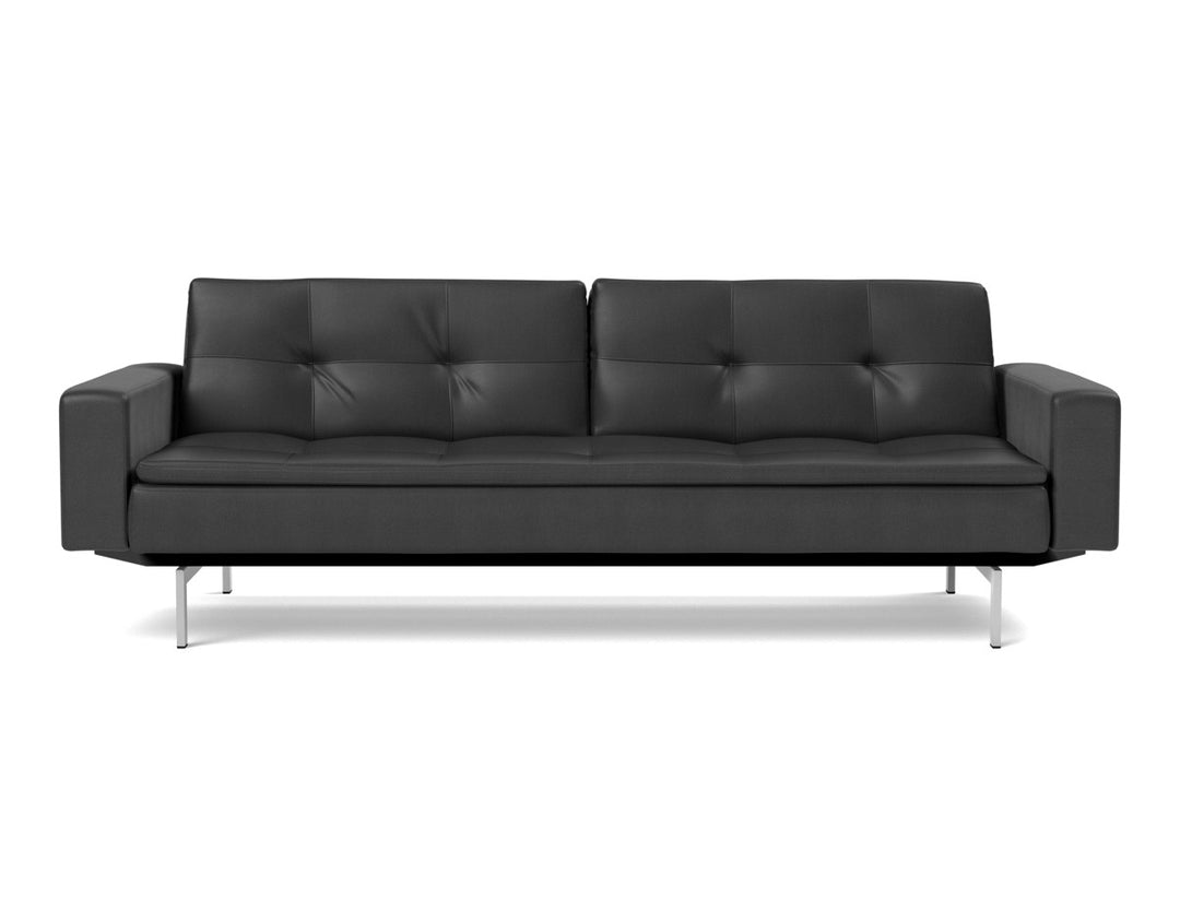 Canapea extensibila cu brate Dublexo Chrome 115x210cm, tesatura la alegere #material_550-faunal-black