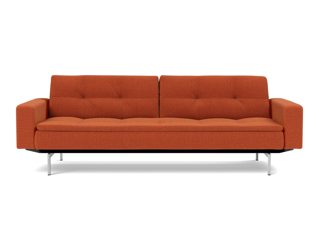 Canapea extensibila cu brate Dublexo Chrome 115x210cm, tesatura la alegere #material_412-esina-rust-orange