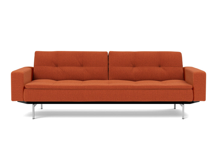 Canapea extensibila cu brate Dublexo Chrome 115x210cm, tesatura la alegere #material_412-esina-rust-orange