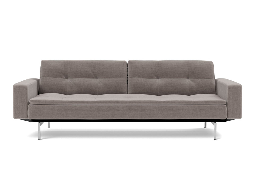 Canapea extensibila cu brate Dublexo Chrome 115x210cm, tesatura la alegere #material_418-esina-truffle