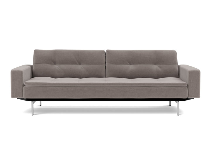 Canapea extensibila cu brate Dublexo Chrome 115x210cm, tesatura la alegere #material_418-esina-truffle
