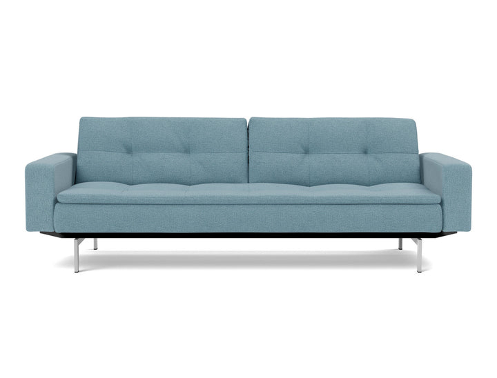 Canapea extensibila cu brate Dublexo Chrome 115x210cm, tesatura la alegere #material_525-mixed-dance-light-blue