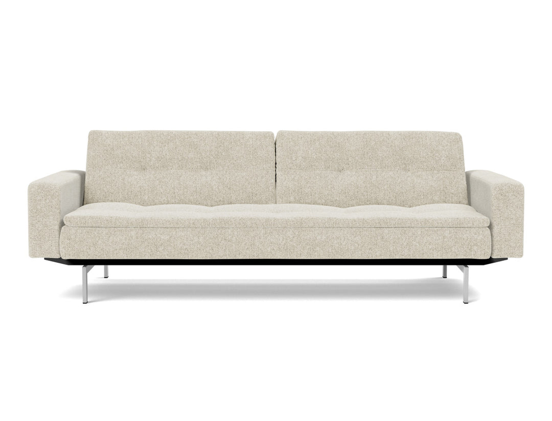 Canapea extensibila cu brate Dublexo Chrome 115x210cm, tesatura la alegere #material_357-taura-off-white