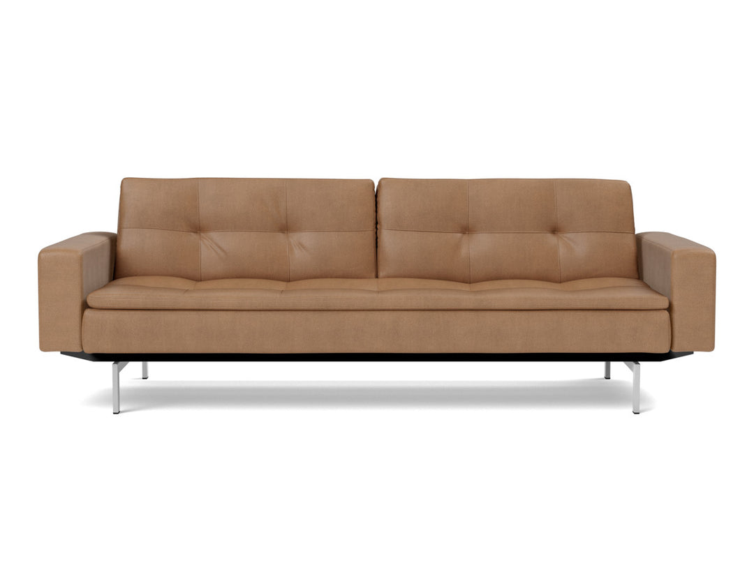 Canapea extensibila cu brate Dublexo Chrome 115x210cm, tesatura la alegere #material_551-faunal-brown