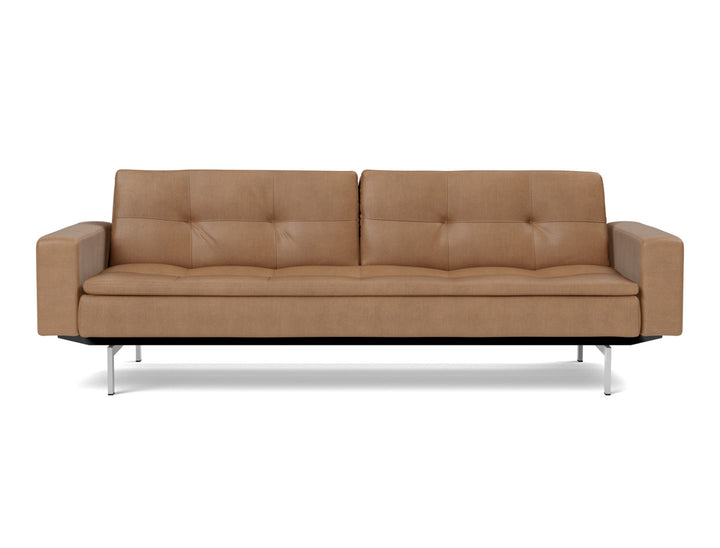 Canapea extensibila cu brate Dublexo Chrome 115x210cm, tesatura la alegere #material_551-faunal-brown