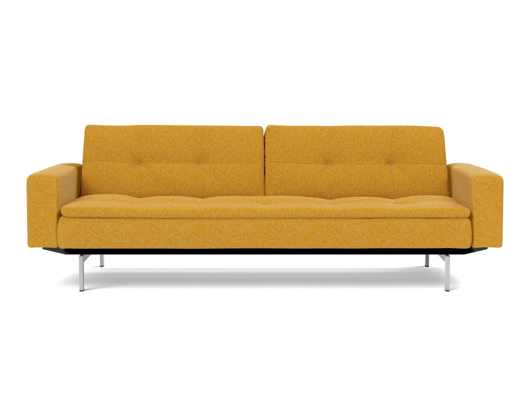 Canapea extensibila cu brate Dublexo Chrome 115x210cm, tesatura la alegere #material_536-boucl-ochre