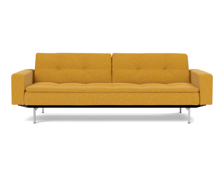 Canapea extensibila cu brate Dublexo Chrome 115x210cm, tesatura la alegere #material_536-boucl-ochre
