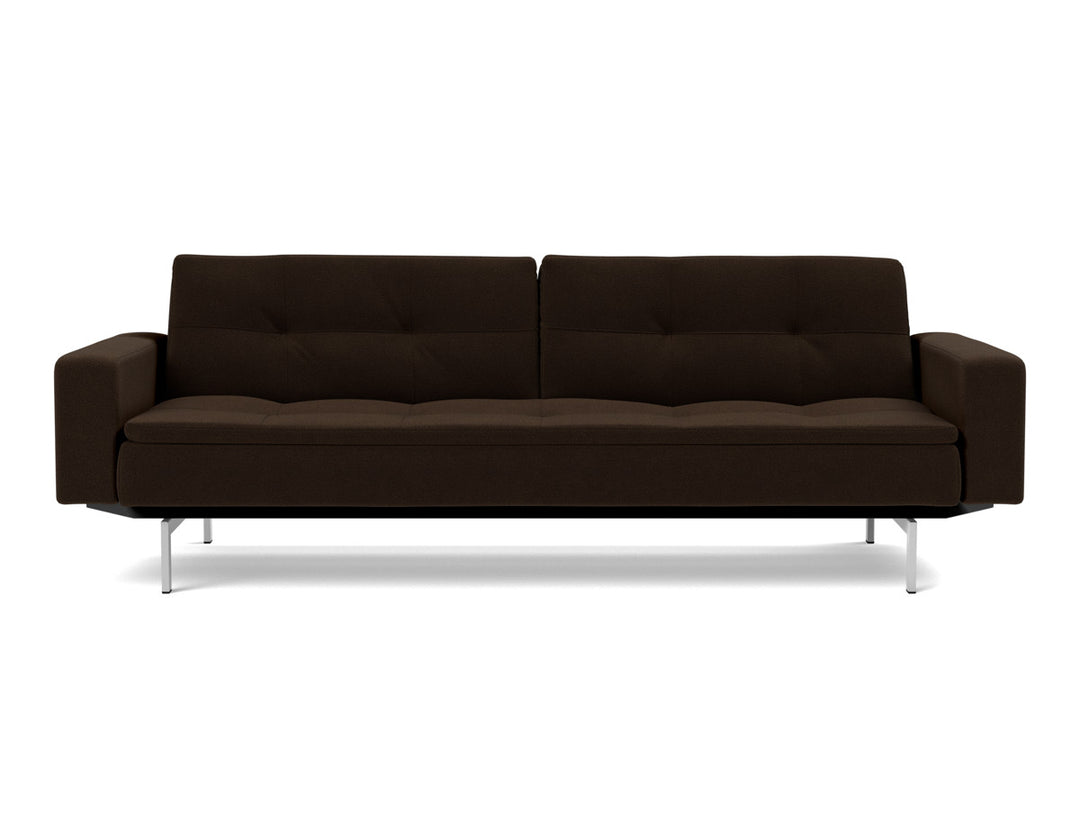 Canapea extensibila cu brate Dublexo Chrome 115x210cm, tesatura la alegere #material_358-taura-chocco