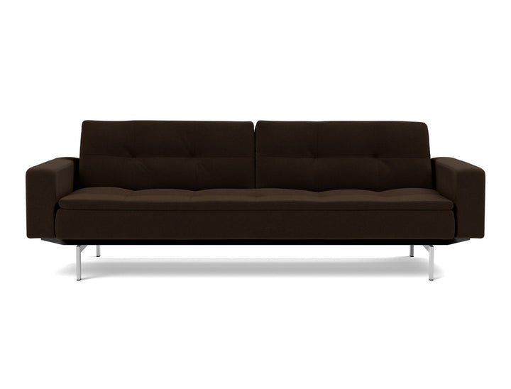 Canapea extensibila cu brate Dublexo Chrome 115x210cm, tesatura la alegere #material_358-taura-chocco