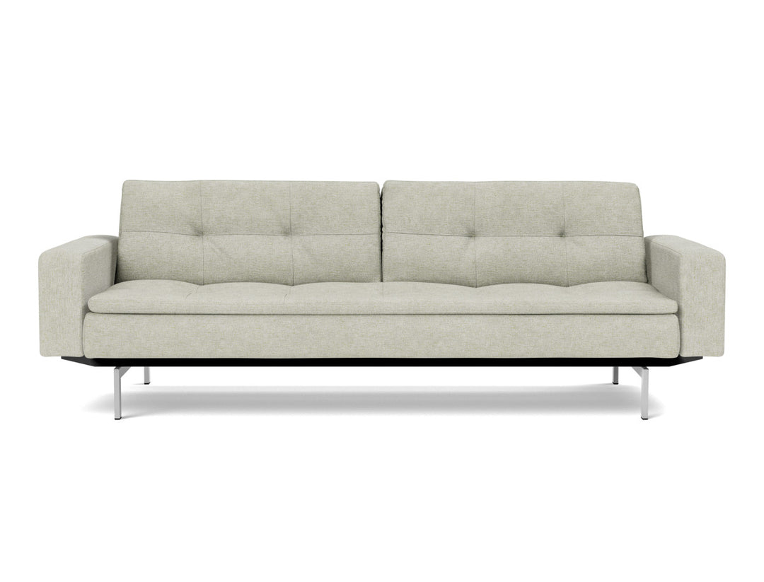 Canapea extensibila cu brate Dublexo Chrome 115x210cm, tesatura la alegere #material_280-avella-sand