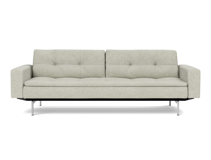 Canapea extensibila cu brate Dublexo Chrome 115x210cm, tesatura la alegere #material_280-avella-sand