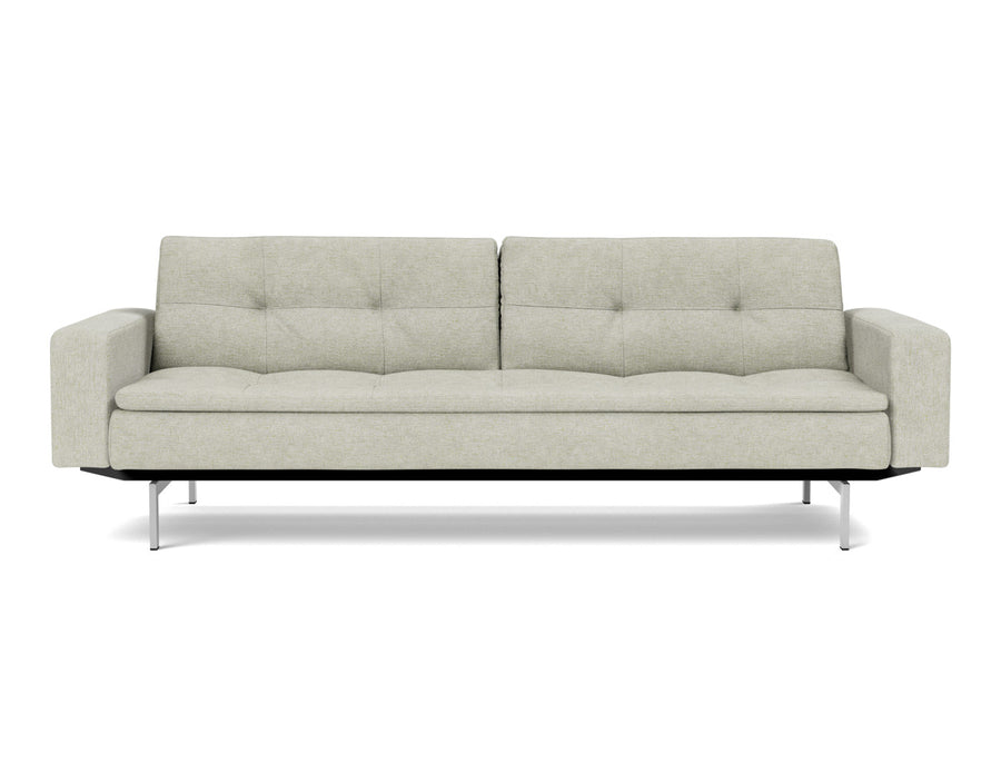 Canapea extensibila cu brate Dublexo Chrome 115x210cm, tesatura la alegere #material_280-avella-sand