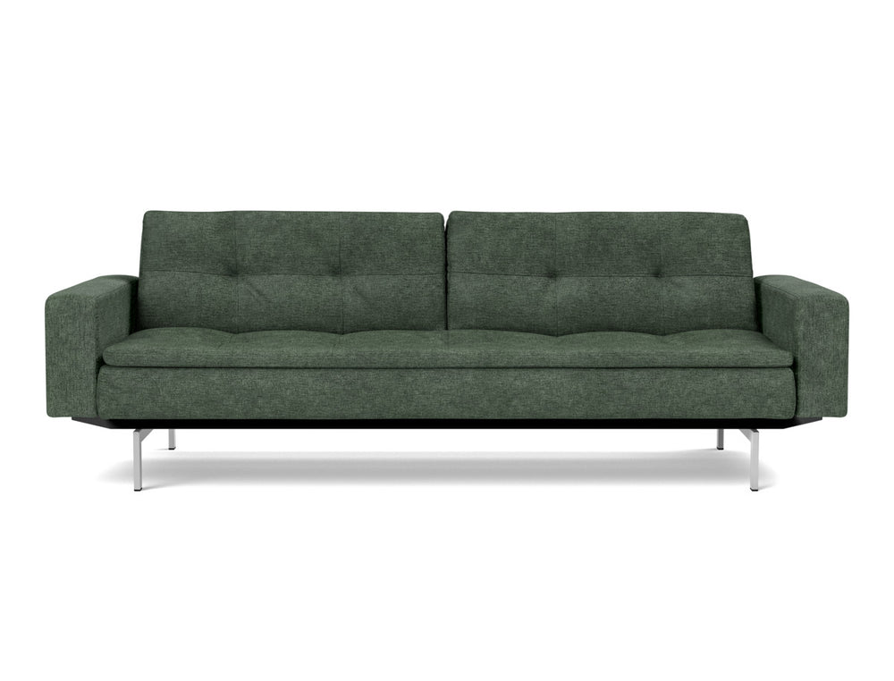 Canapea extensibila cu brate Dublexo Chrome 115x210cm, tesatura la alegere #material_281-avella-pine-green