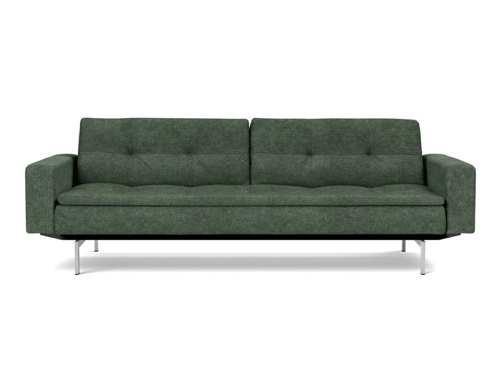Canapea extensibila cu brate Dublexo Chrome 115x210cm, tesatura la alegere #material_281-avella-pine-green