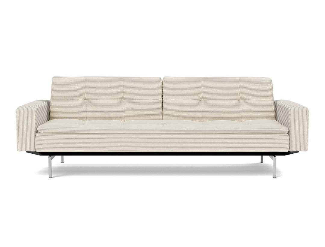 Canapea extensibila cu brate Dublexo Chrome 115x210cm, tesatura la alegere #material_594-corduroy-ivory