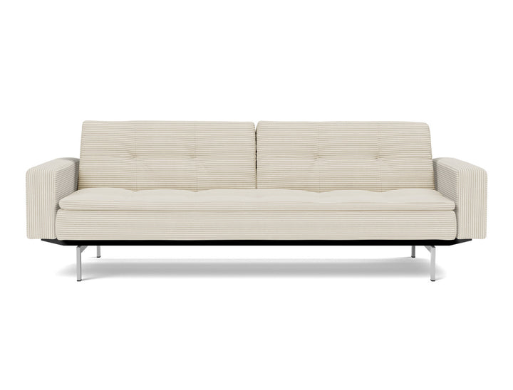 Canapea extensibila cu brate Dublexo Chrome 115x210cm, tesatura la alegere #material_594-corduroy-ivory