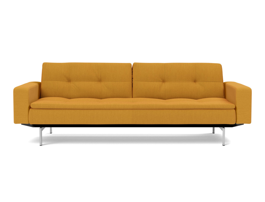 Canapea extensibila cu brate Dublexo Chrome 115x210cm, tesatura la alegere #material_507-elegance-burned-curry