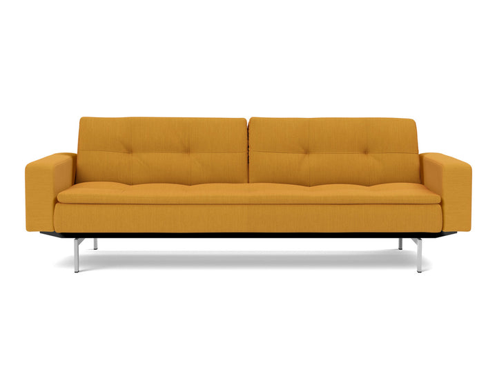 Canapea extensibila cu brate Dublexo Chrome 115x210cm, tesatura la alegere #material_507-elegance-burned-curry