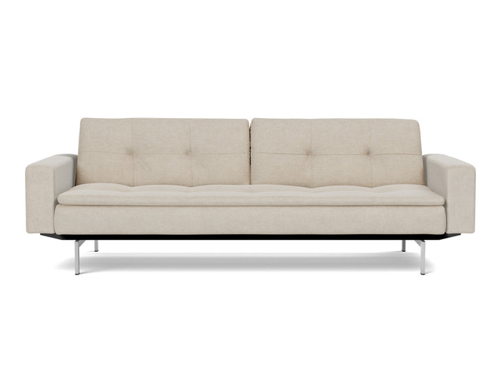 Canapea extensibila cu brate Dublexo Chrome 115x210cm, tesatura la alegere #material_586-phobos-latte