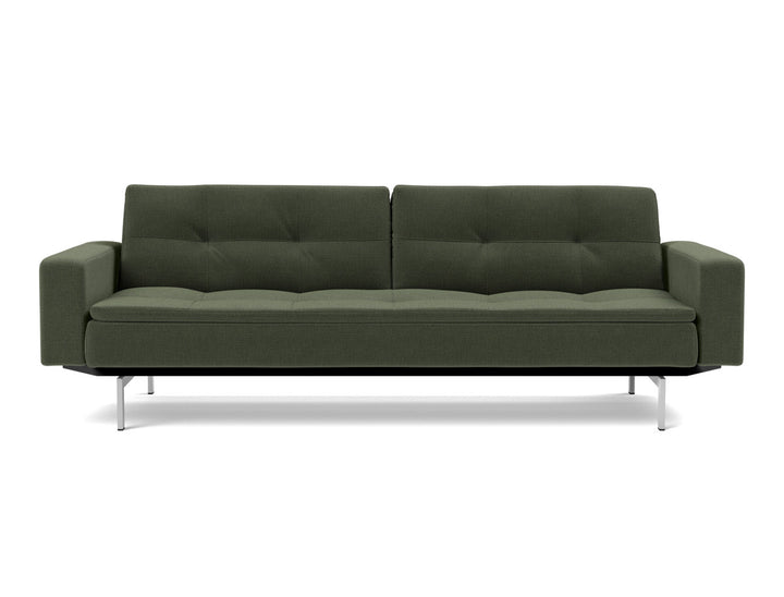 Canapea extensibila cu brate Dublexo Chrome 115x210cm, tesatura la alegere #material_413-esina-olive-green