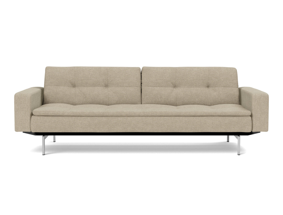 Canapea extensibila cu brate Dublexo Chrome 115x210cm, tesatura la alegere #material_356-taura-sand