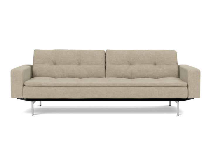 Canapea extensibila cu brate Dublexo Chrome 115x210cm, tesatura la alegere #material_356-taura-sand
