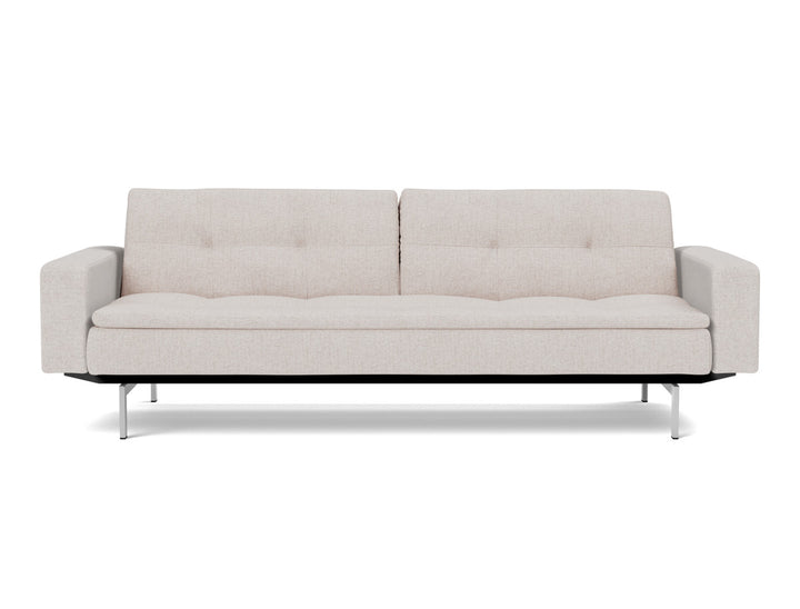Canapea extensibila cu brate Dublexo Chrome 115x210cm, tesatura la alegere #material_300-weda-sand
