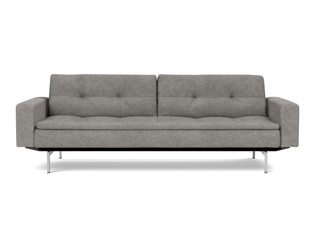 Canapea extensibila cu brate Dublexo Chrome 115x210cm, tesatura la alegere #material_282-avella-warm-grey