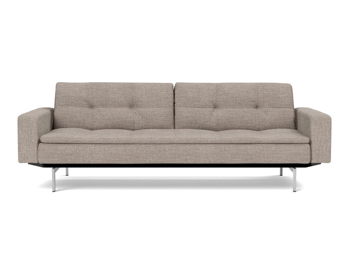 Canapea extensibila cu brate Dublexo Chrome 115x210cm, tesatura la alegere #material_472-yuveno-warm-grey