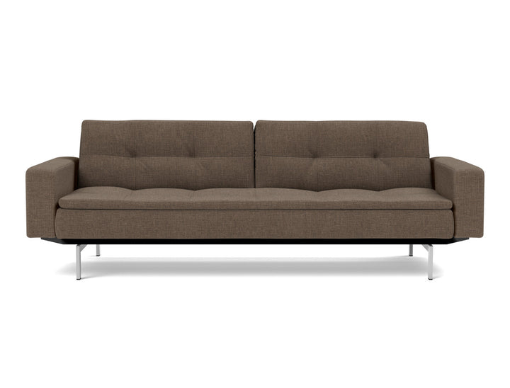 Canapea extensibila cu brate Dublexo Chrome 115x210cm, tesatura la alegere #material_411-esina-cedar-brown