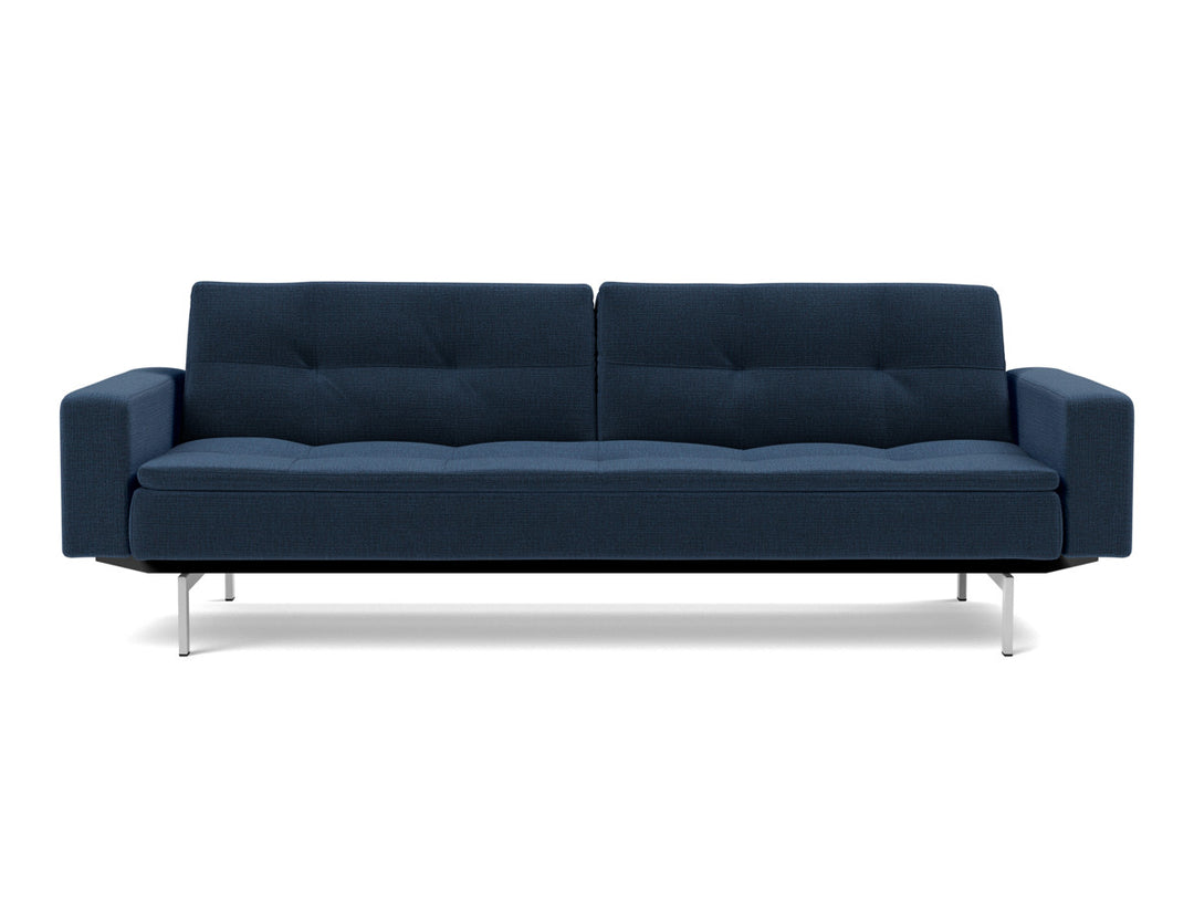 Canapea extensibila cu brate Dublexo Chrome 115x210cm, tesatura la alegere #material_414-esina-indigo-blue