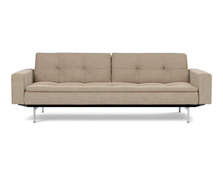 Canapea extensibila cu brate Dublexo Chrome 115x210cm, tesatura la alegere #material_587-phobos-mocha