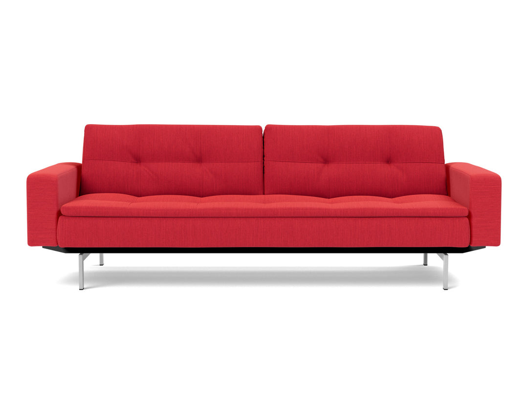 Canapea extensibila cu brate Dublexo Chrome 115x210cm, tesatura la alegere #material_511-elegance-red