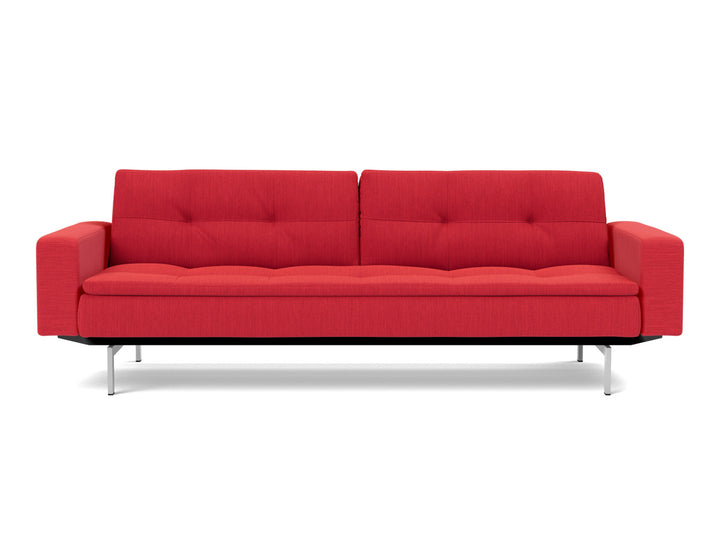 Canapea extensibila cu brate Dublexo Chrome 115x210cm, tesatura la alegere #material_511-elegance-red